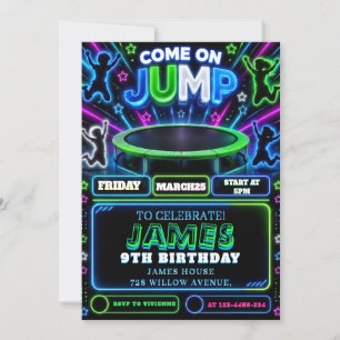 Trampolin-Park-Geburtstag Einladung