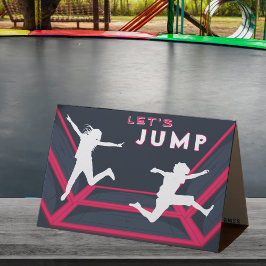 Trampolin Park Let's Jump Red Birthday Party Dankeskarte