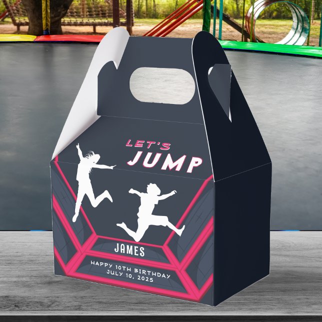 Trampolin Park Let's Jump Red Birthday Party Geschenkschachtel (Trampoline Park Let's Jump Birthday Party Favor Boxes)