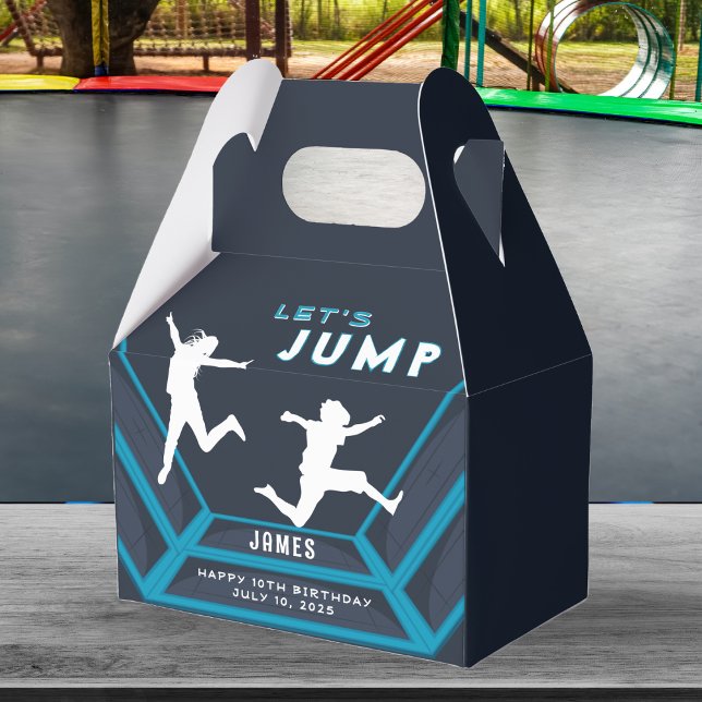 Trampolin Park Springen Blue Birthday Party Geschenkschachtel (Trampoline Park Let's Jump Birthday Party Favor Boxes)