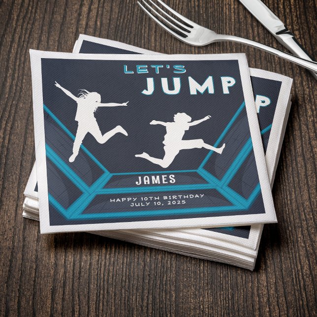 Trampolin Park Springen Blue Birthday Party Serviette (Trampoline Park Let's Jump Blue Birthday Party Napkins
)