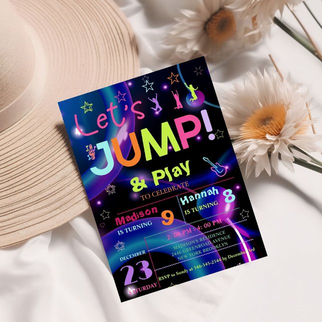 Trampolin-Party | Joint Jump Birthday Party Einladung (Von Creator hochgeladen)