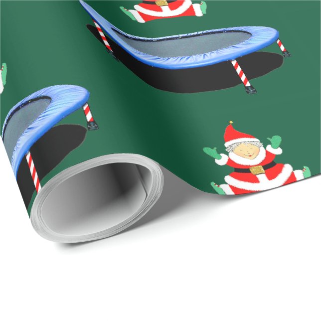 Trampolin-Turnen Weihnachtspapier Geschenkpapier (Rolleneckpunkt)