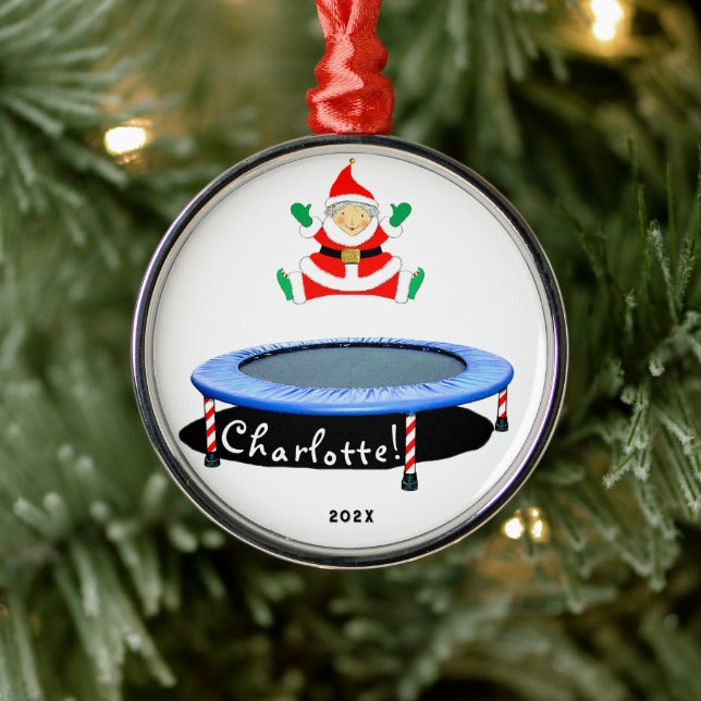 Trampolin-Weihnachtsgeschenk 2025 Ornament Aus Metall (Baum)