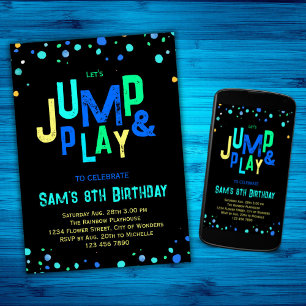 Trampoline Geburtstag Einladung Jump Play Party