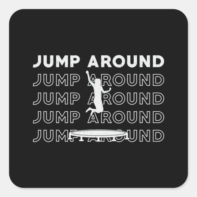 Trampoline Jump Around Gymnast Sport Trampolen Quadratischer Aufkleber (Vorderseite)