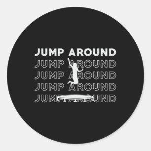 Trampoline Jump Around Gymnast Sport Trampolen Runder Aufkleber