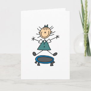 Trampoline Stick Figure Card Karte