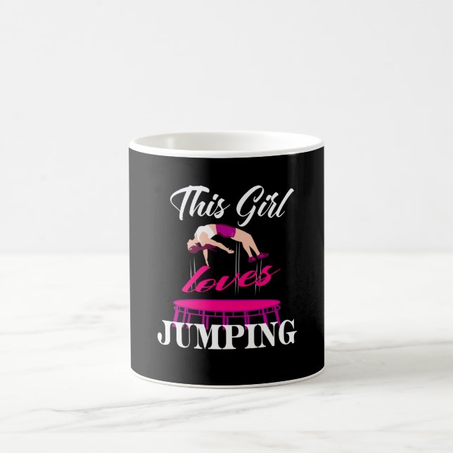 Trampolines Geschenk Idee Frauen springen Fitness Kaffeetasse (Mittel)