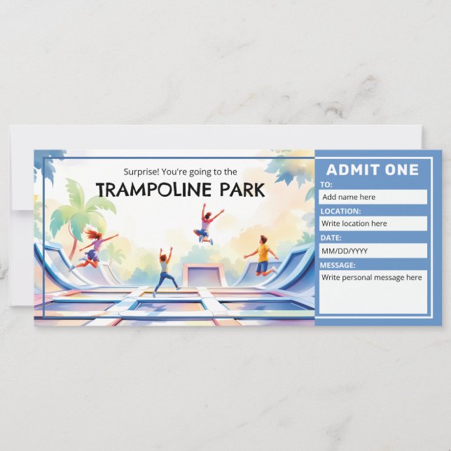 Trampolinpark - Springhouse-Ticket  Einladung (Vorderseite)