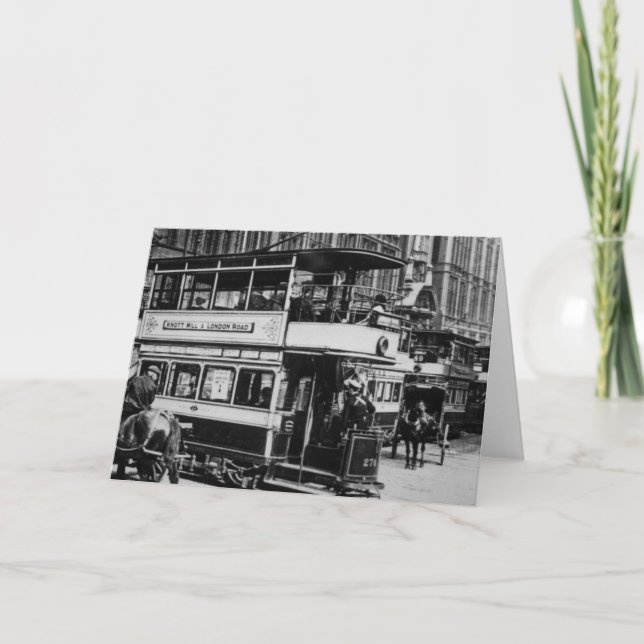 Trams in Manchester, c.1900 Karte (Vorderseite)