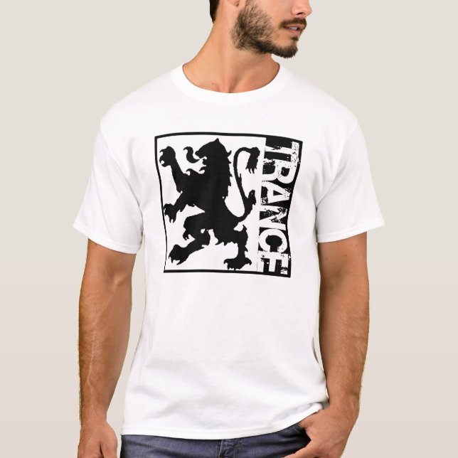 Trance-Löwe-Schwarzes T-Shirt (Vorderseite)