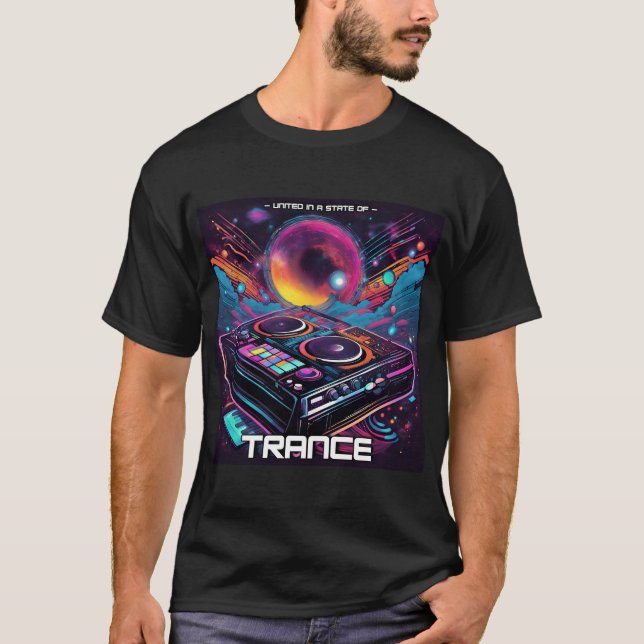 Trance Music - DJ Deck Design - EDM - TECHNO - T-Shirt (Vorderseite)