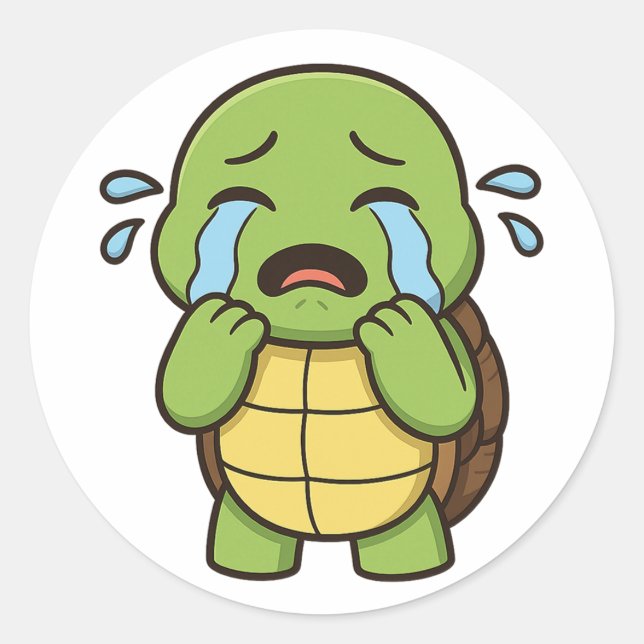 Träne vergießende Schildkröte  Runder Aufkleber (Vorderseite)