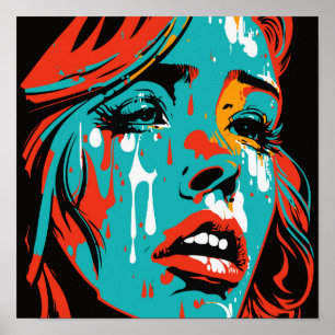 Tränen der Emotion: Pop Art Cry Woman - Pos Poster