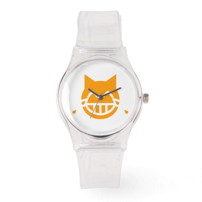 Tränen der Joy Emoji Cat Armbanduhr (Vorderseite)