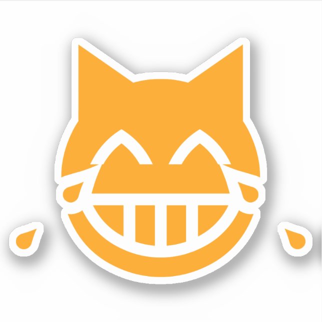 Tränen der Joy Emoji Cat Aufkleber (Vorderseite)