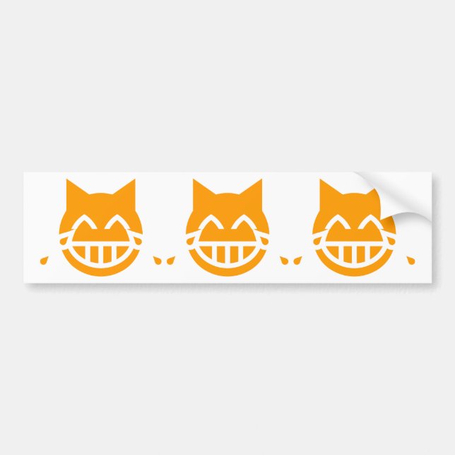 Tränen der Joy Emoji Cat Autoaufkleber (Vorne)