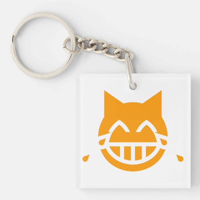 Tränen der Joy Emoji Cat Schlüsselanhänger (Vorderseite)