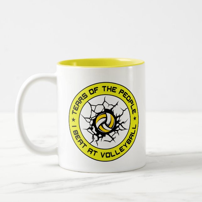 Tränen der Leute, die ich bei Volleyball-Liebhaber Zweifarbige Tasse (Links)