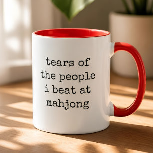 Tränen der Leute, die ich beim Mahjong-Spiel besie Tasse