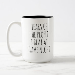 TRÄNEN DER LEUTE, DIE ICH BEIM SPIELABEND BESIEGT ZWEIFARBIGE TASSE