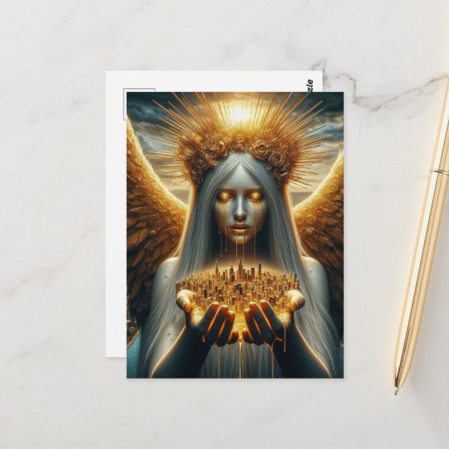 Tränen für die Stadt der Engel Postkarte (Vorderseite/Rückseite Beispiel)