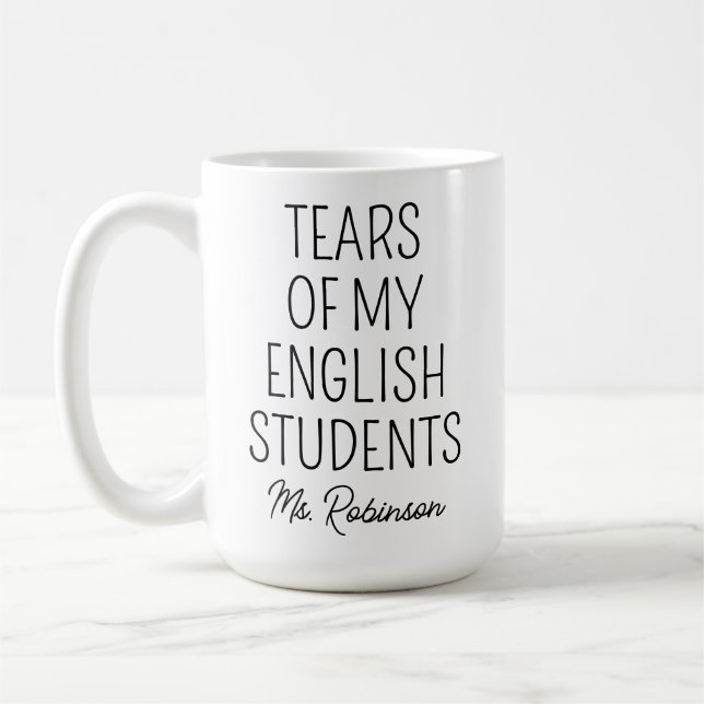 Tränen meiner Englisch-Schüler, Lehrerbewertung Kaffeetasse (Links)