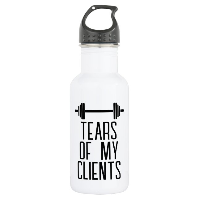 Tränen meiner Kunden Personal Trainer Geschenkstei Edelstahlflasche (Vorderseite)