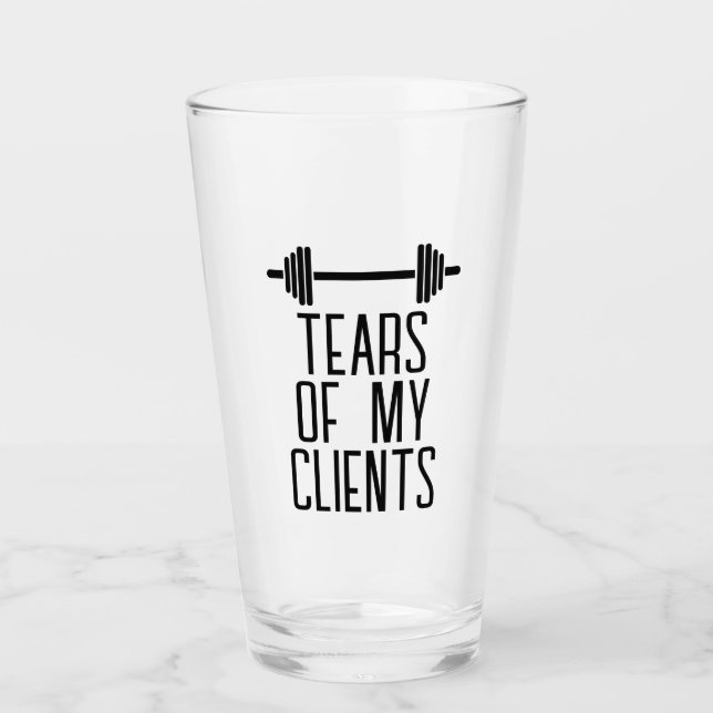 Tränen meiner Kunden Personal Trainer Geschenkstei Glas (Vorderseite)