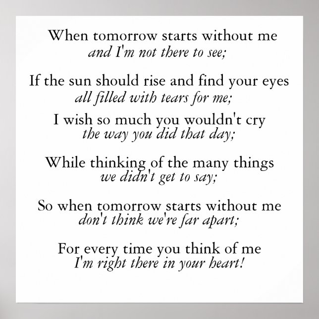 Tränen Poster (Vorne)