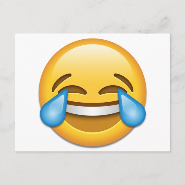 Tränen über Joy emoji lustig Postkarte (Vorderseite)