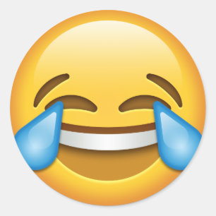 Tränen über Joy emoji lustig Runder Aufkleber