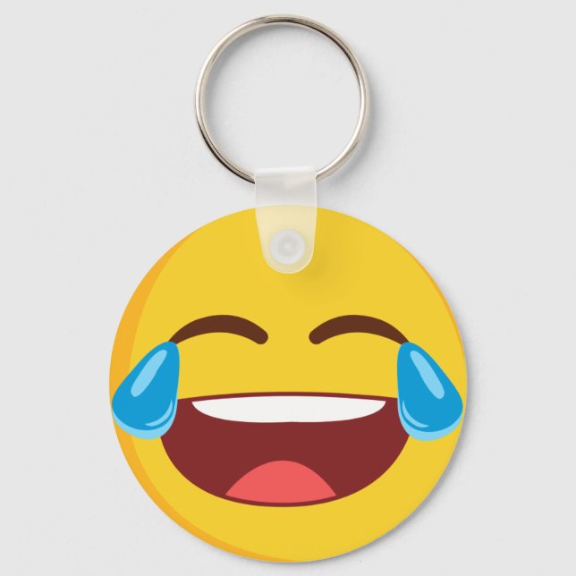 Tränen von Joy Face Emoji Button Schlüsselanhänger (Vorderseite)