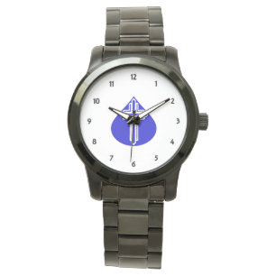 Tränenkreuz auf Blau Armbanduhr