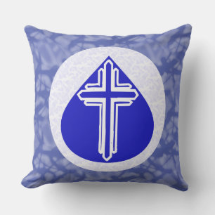 Tränenkreuz auf Blau Kissen