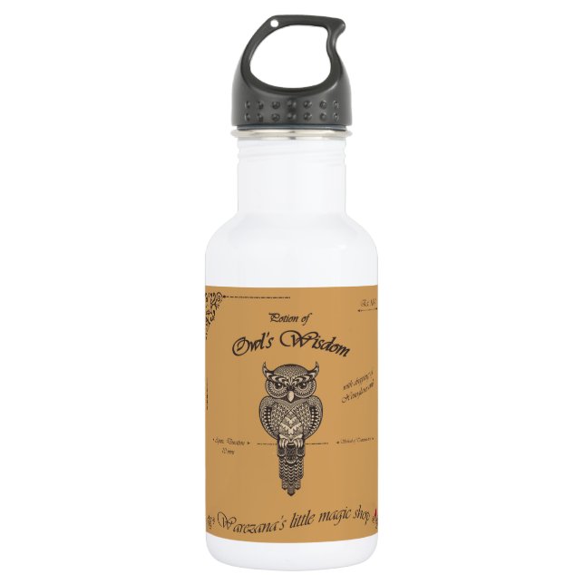 Trank der Klugheit der Eule Trinkflasche (Vorderseite)