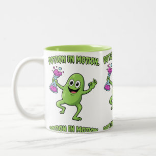 Trank in Bewegung Lustiges Tanzmonster Wissenschaf Zweifarbige Tasse