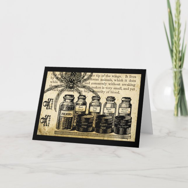 Tränke Spinnen-Schädel-Kreuz-Knochen Gift Karte (Vorderseite)