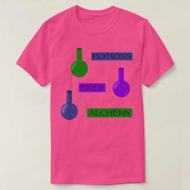 Tränke und Alchimie-Muster T-Shirt (Design vorne)