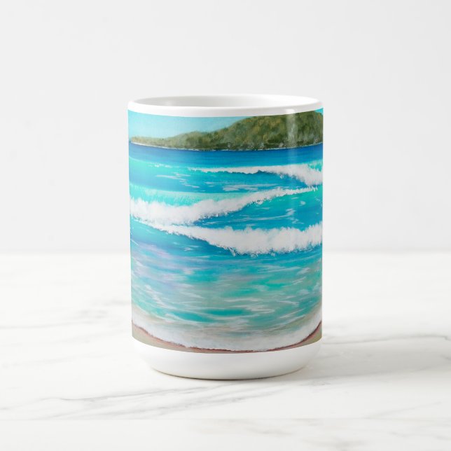 Tranquil Beach Blue Waves Australische Landschaft Kaffeetasse (Mittel)