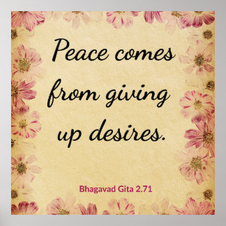 Tranquil Beige Pink Gita Give Up Desires Print Poster