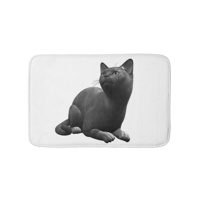 Tranquil Black Cat Bath Mat Badematte (Vorderseite)
