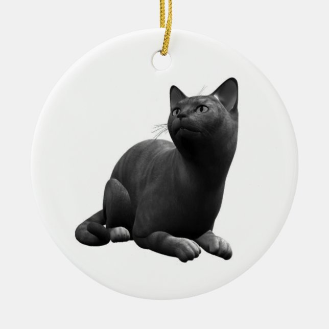 Tranquil Black Cat Ornament (Vorne)