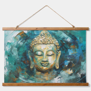 Tranquil Buddha Aura Spirituelle Kunst Wandteppich Mit Holzrahmen