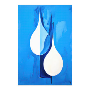 Tranquil Cerulean Lines Abstrakt Fotodruck