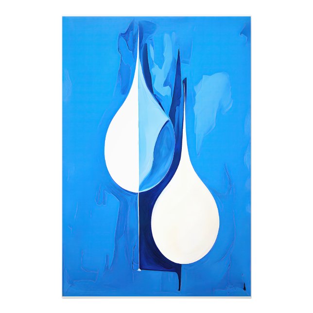 Tranquil Cerulean Lines Abstrakt Fotodruck (Vorne)