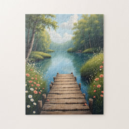 Tranquil Dock at Sunrise Puzzle