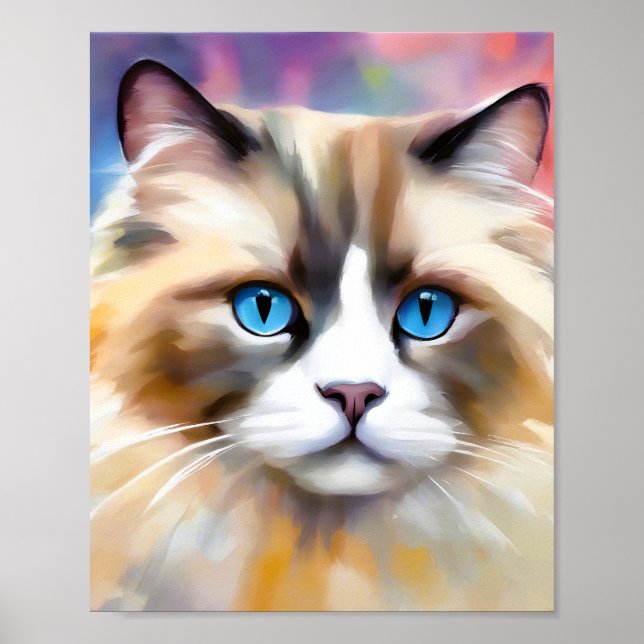 Tranquil Elegant Ragdoll Cat Poster (Vorne)