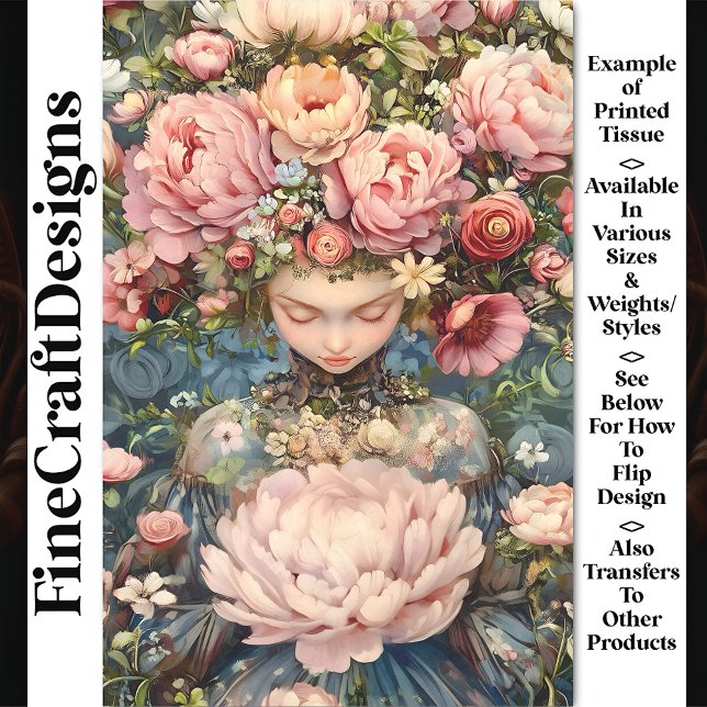 Tranquil Ethereal Girl Lush Blume AG1Z Decoupage Seidenpapier (Von Creator hochgeladen)